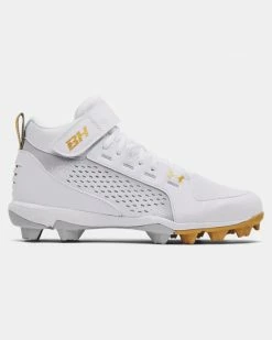 Under Armour Harper 6 MID RM Moulded Cleats WHITE [US Shoe Size: 7]