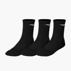 Mizuno Training Crew Sock - 3 Pack [Colour: Black] [Size: M]